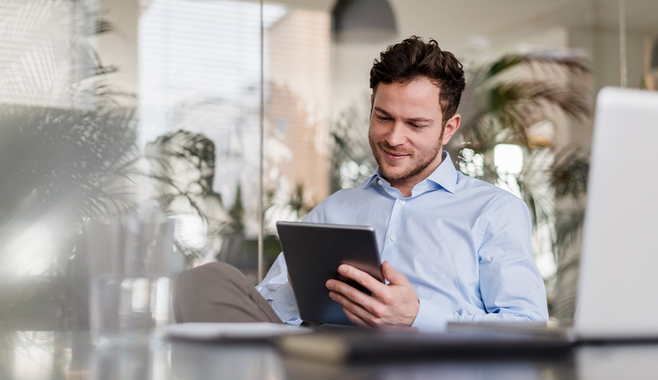 man on ipad